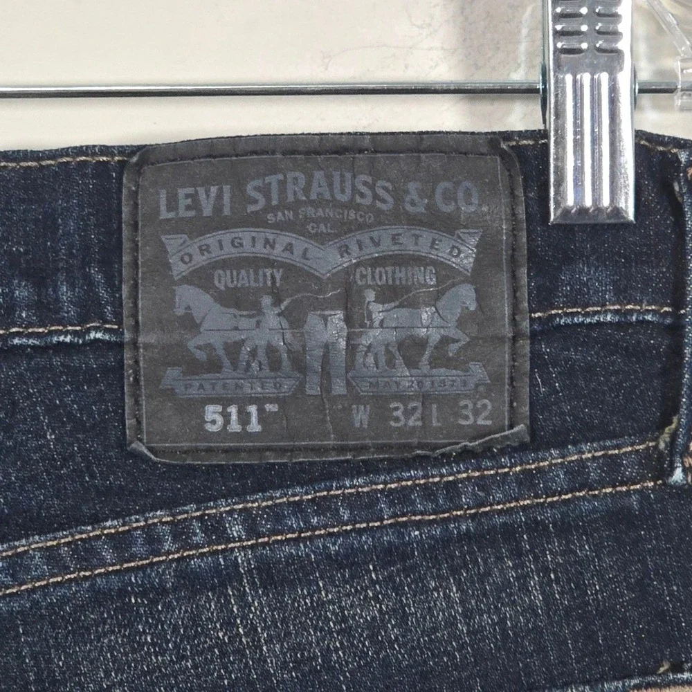 Levi's 511 Slim Fit Jeans Mens 32x32 Dark Indigo Blue Stretch Denim 04511-4172
